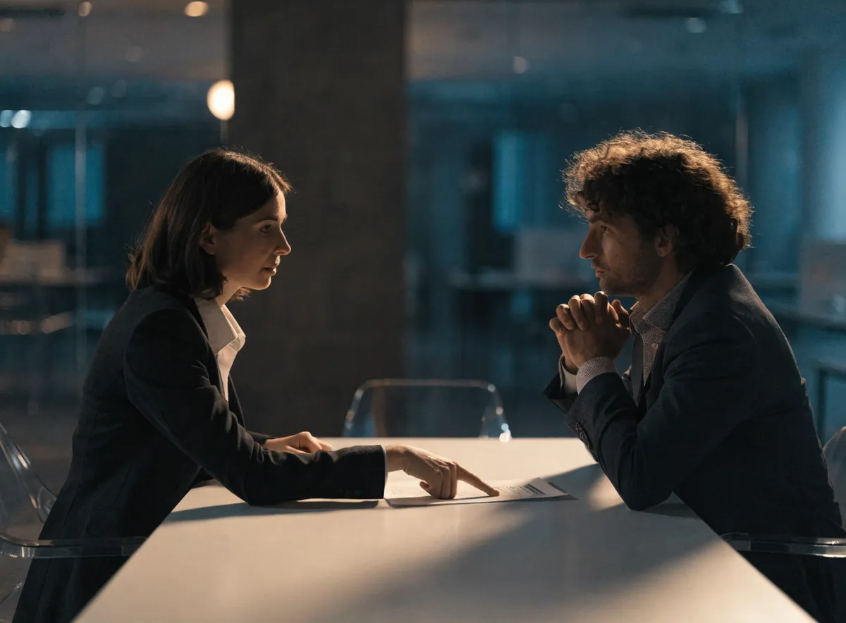 Dos profesionales revisando la estrategia comercial de una empresa B2B en una reunión