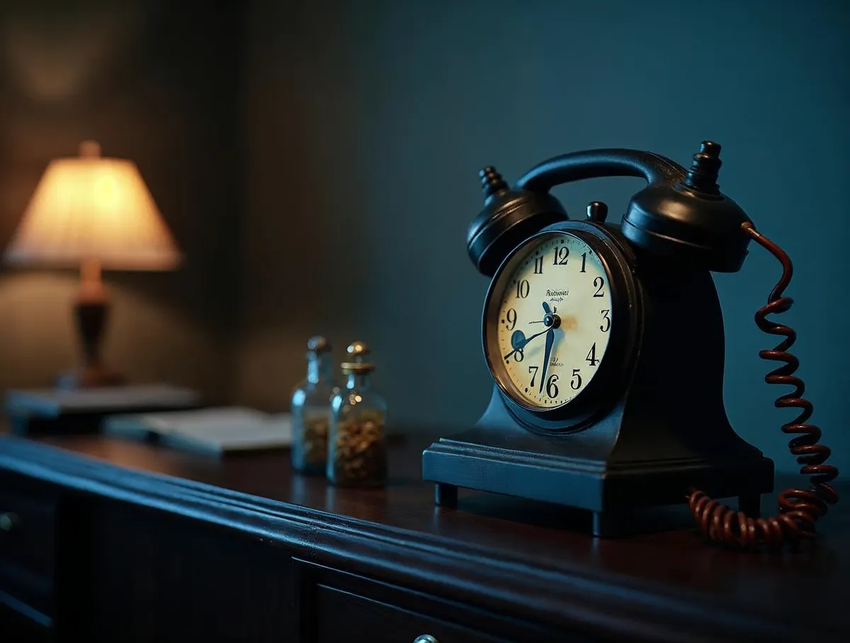 Reloj antiguo y teléfono sobre un escritorio: el mejor momento para llamar en telemarketing