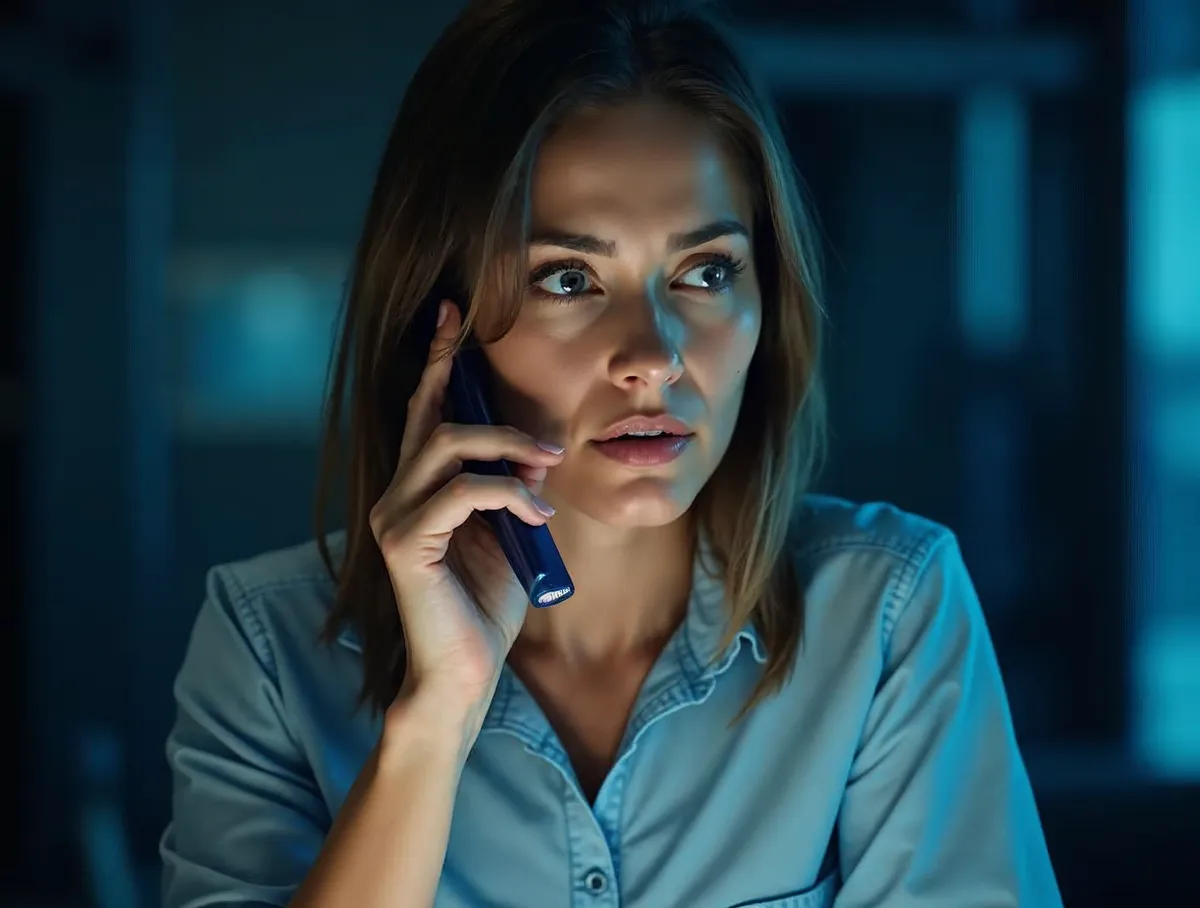Agente de telemarketing concentrada en una llamada de concertación de visitas