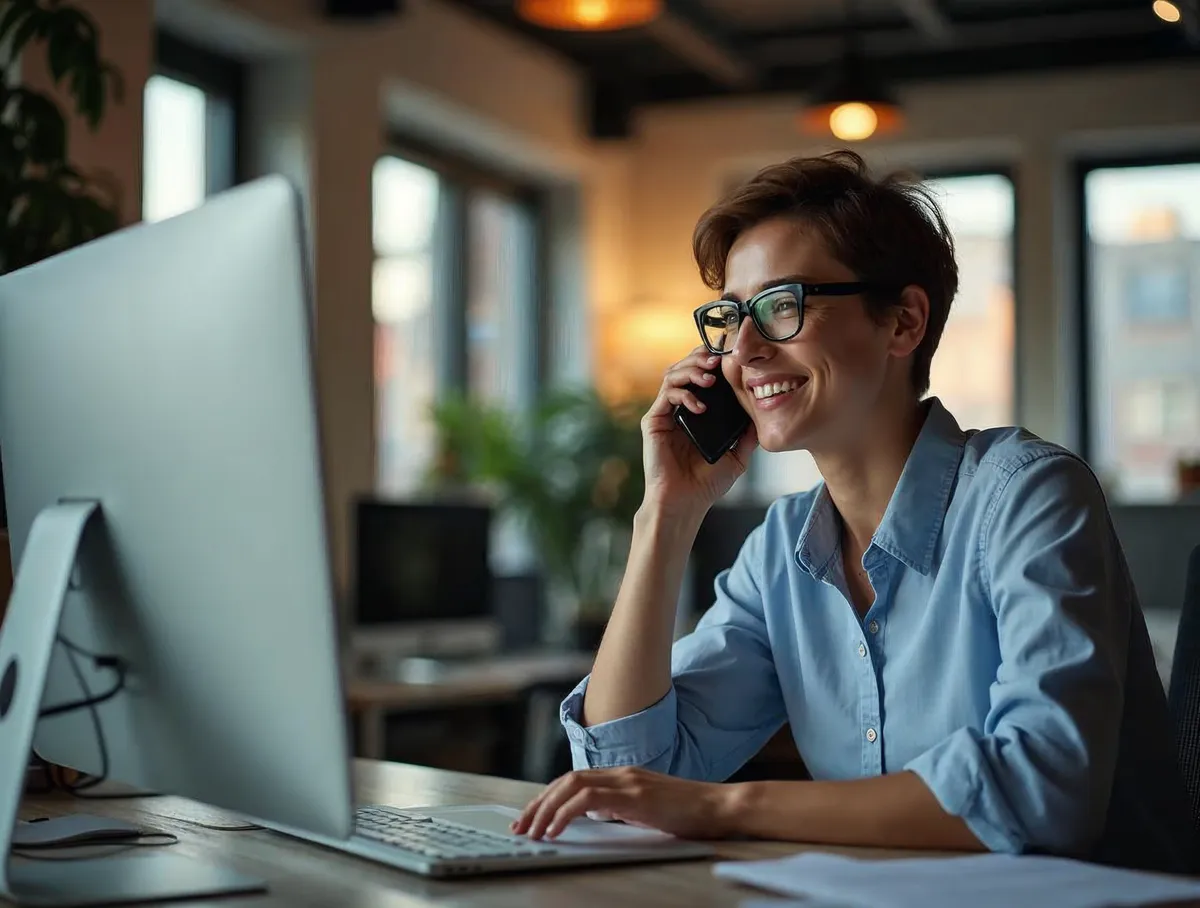 Comercial B2B construyendo relación de confianza con cliente mediante seguimiento