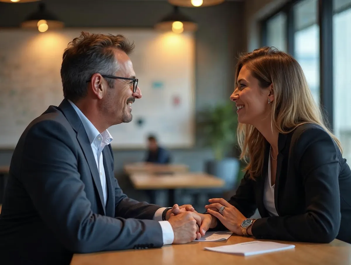 Gestor de cuentas B2B implementando estrategia de retención con cliente fiel